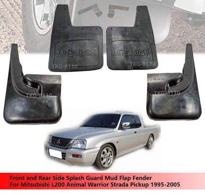 2 x Front & Rear Mud Flaps for Mitsubishi L200 (1995-2005)