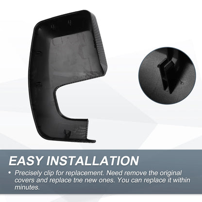Rearview Mirror Cover Cap Black Carbon Fiber for Ford Transit Custom (2014-2023)