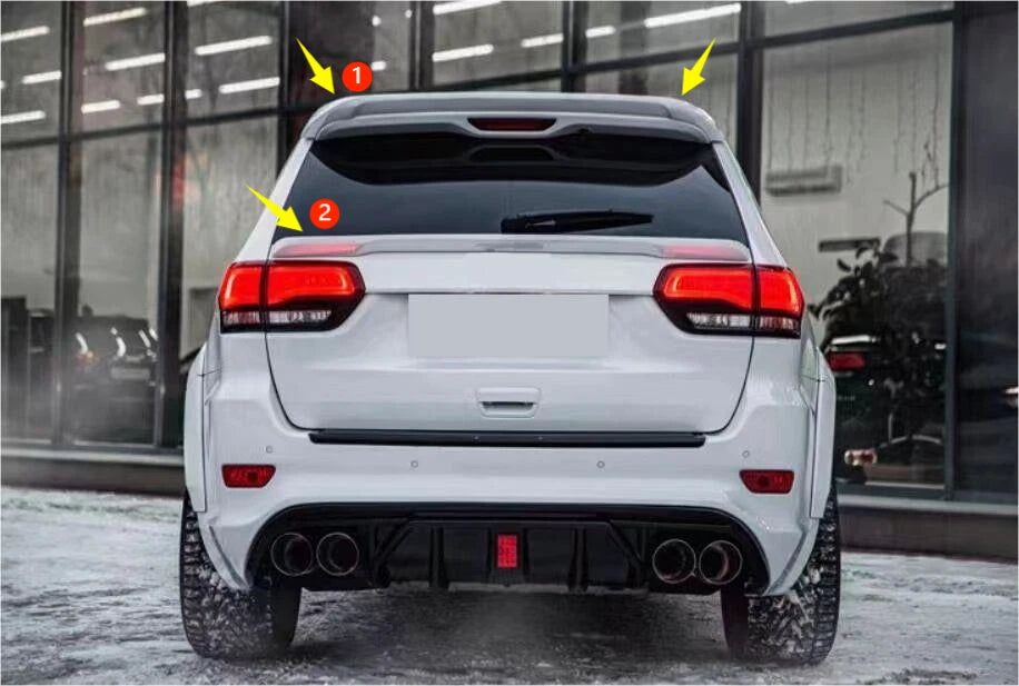 Mid+Roof Rear Spoiler ABS 2 x Glossy White for Jeep Grand Cherokee (2013-2021)