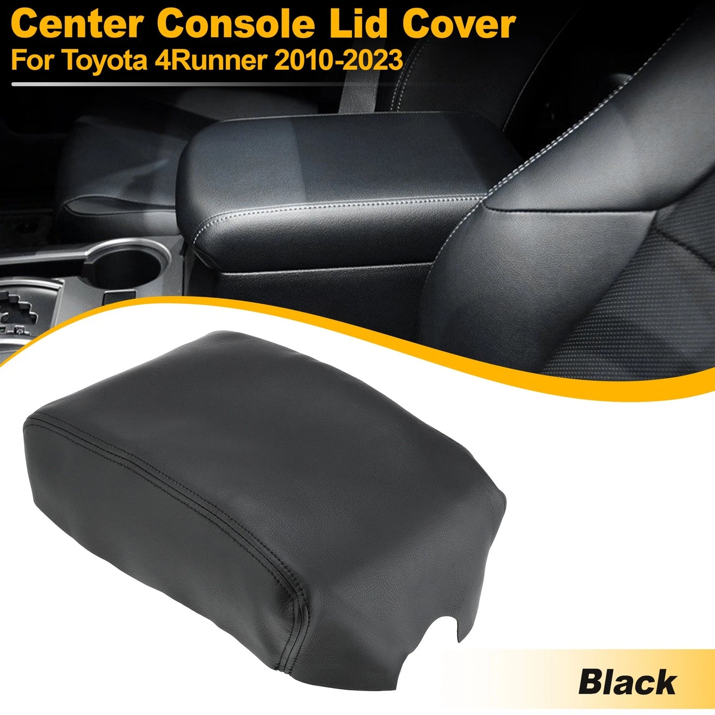 Center Console Lid / Armrest Leather Cover / Toyota 4Runner (2010–2023)