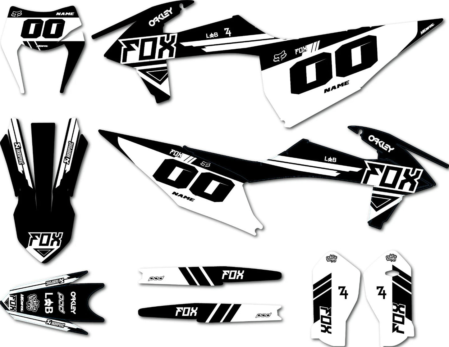 GLOW BLACK STYLE Full Sticker Kit for KTM EXC (2020-2023)