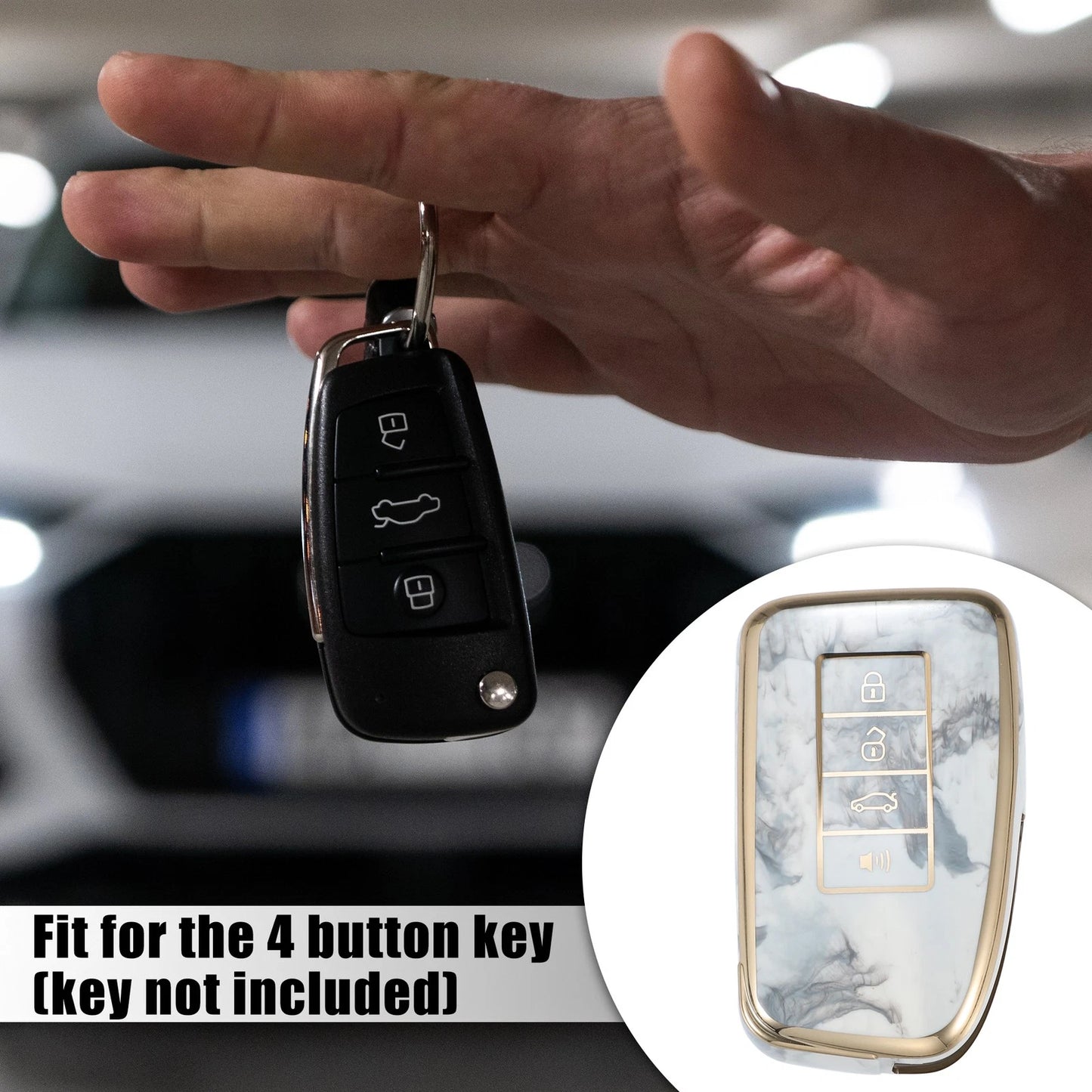 4 x Button Key Fob Cover Case Gray for Lexus ES350 RX GS LS NX (2007-2023)