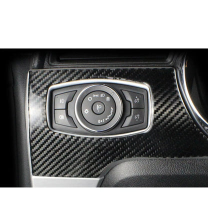 Carbon Fiber Interior Headlight Swich Surround Cover Trim For Mustang 2015- 2018