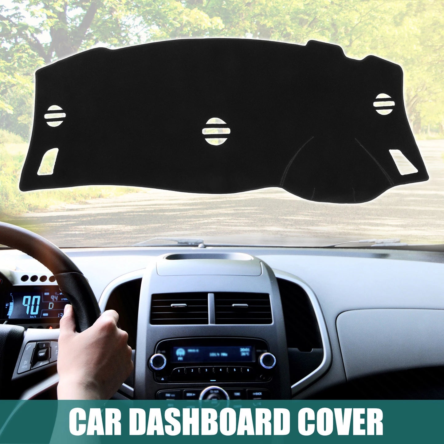 Black Dashboard Cover Mat Protector for Nissan Elgrand (2010-2023)