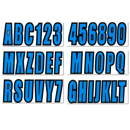 Blue Boat Registration Sticker Decals A-Z Letters 0-9 Numbers
