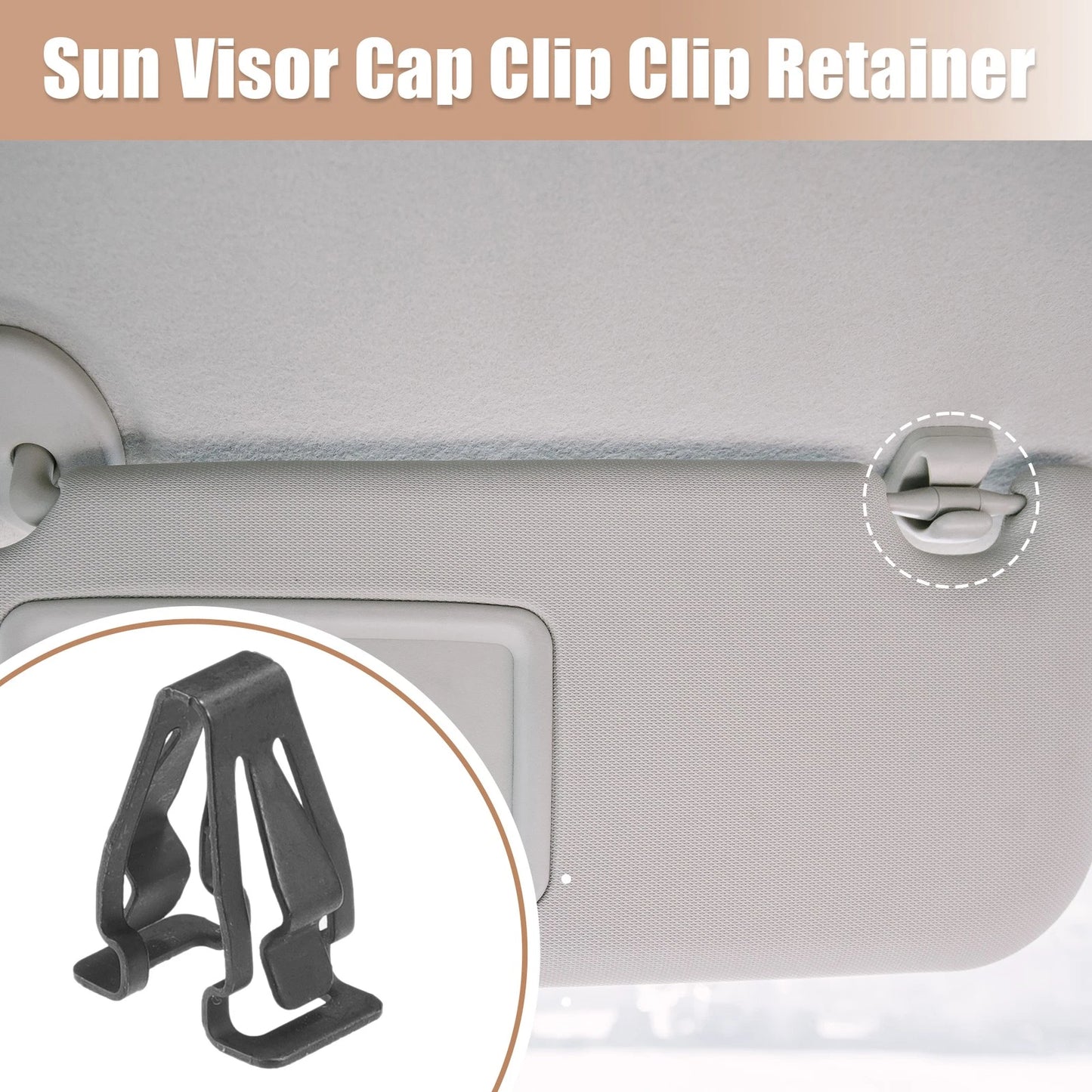 2 x Black Sun Visor Cap Clips for Ford Edge (2015-2023)