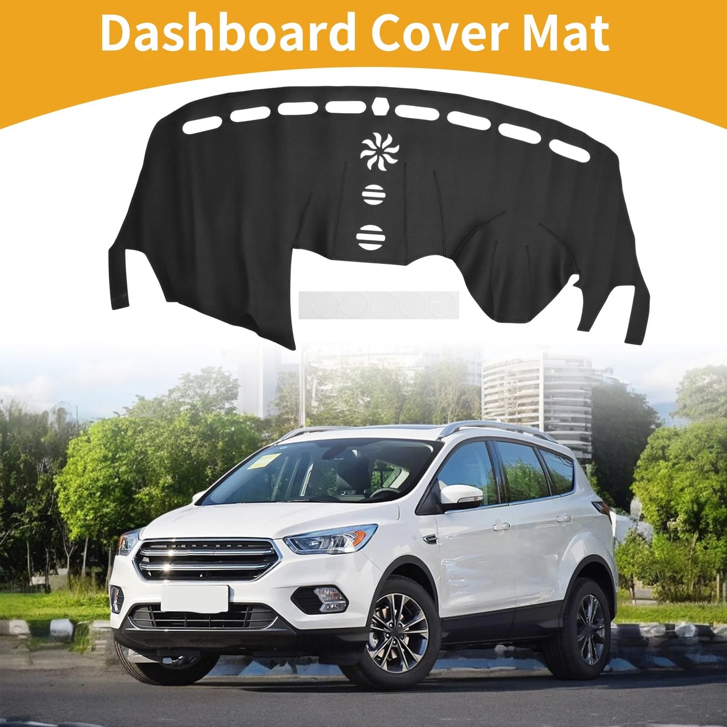 Dashboard Cover Mat for Ford Escape 2013-2019 Black Anti-Slip Carpet
