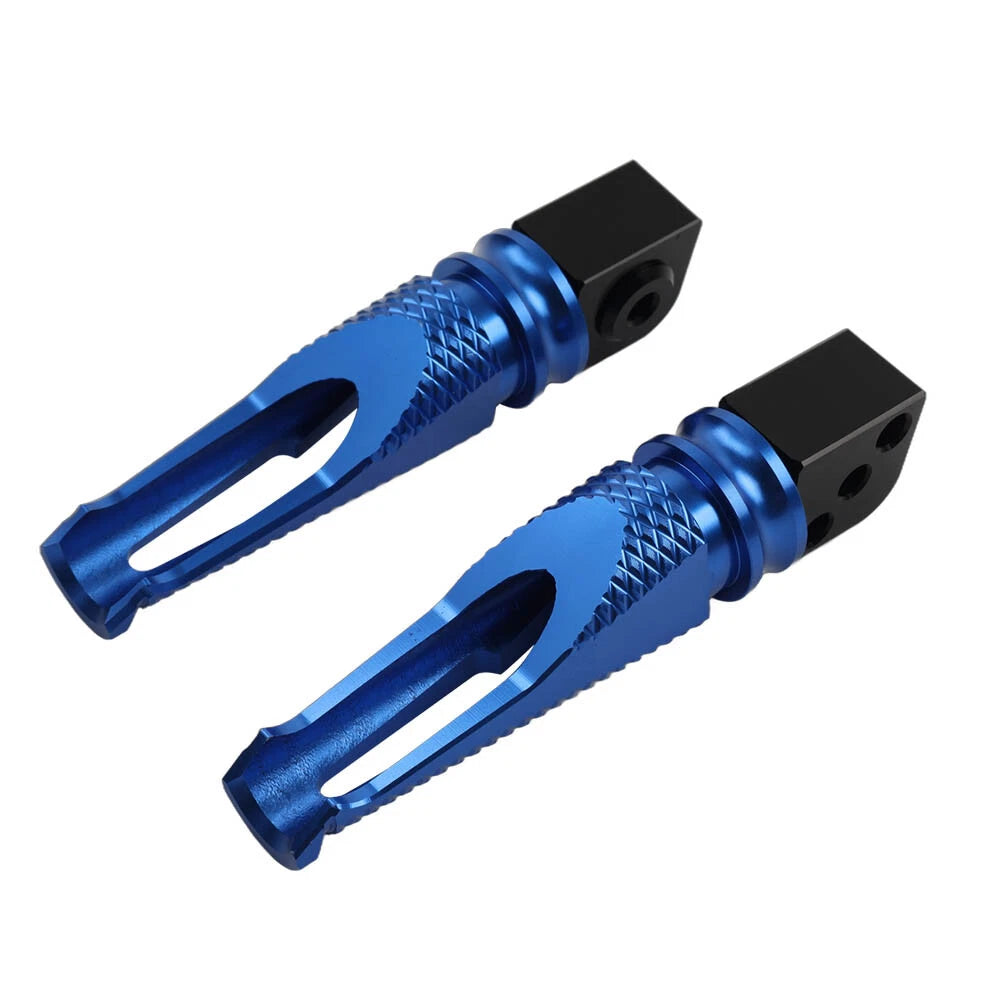Blue Passenger Rear Footrest Pegs for Kawasaki Z300, 400, 650, 900, ZX6R (2015-2023)