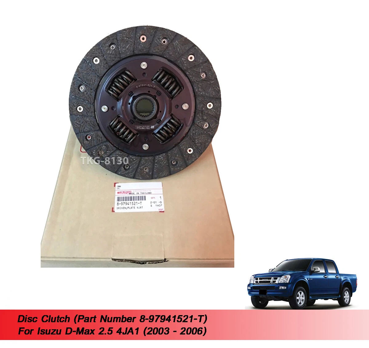Clutch Disc for Isuzu D-Max 2.5 4JA1 (2003-2006)