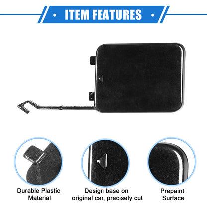 Tow Hook Cover for Mercedes-Benz W211 2002-2008 Plastic Black Rear Right