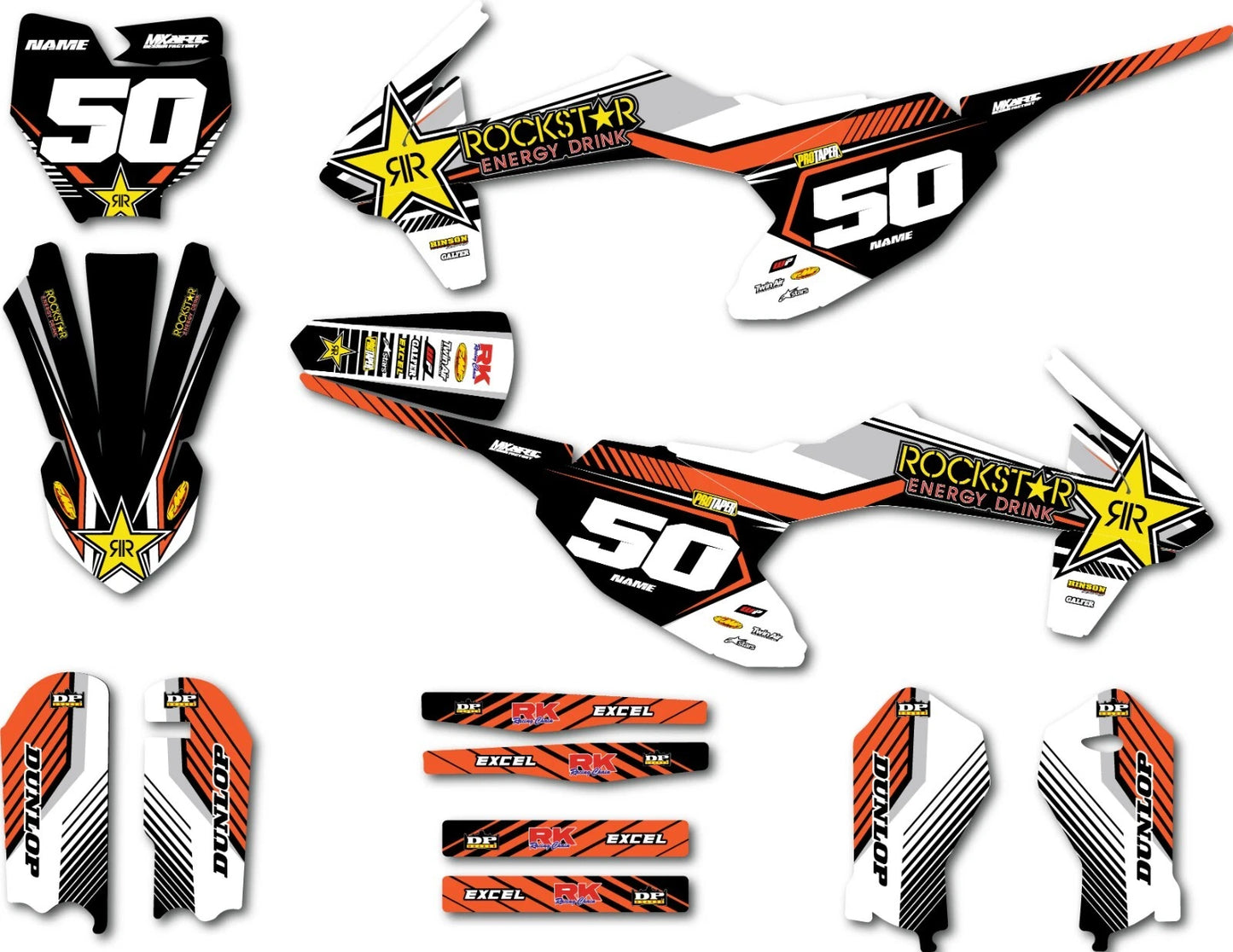 Custom Graphics Kit Chelsea Style Stickers for KTM 50 (2016-2023)