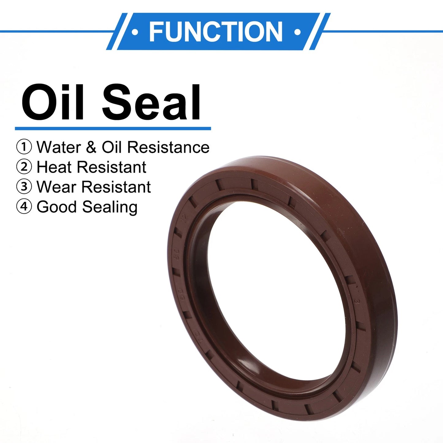 Oil Seal 2 x 60x80x12mm Seal Ring Rotary Shaft Seal FKM Rubber Brown