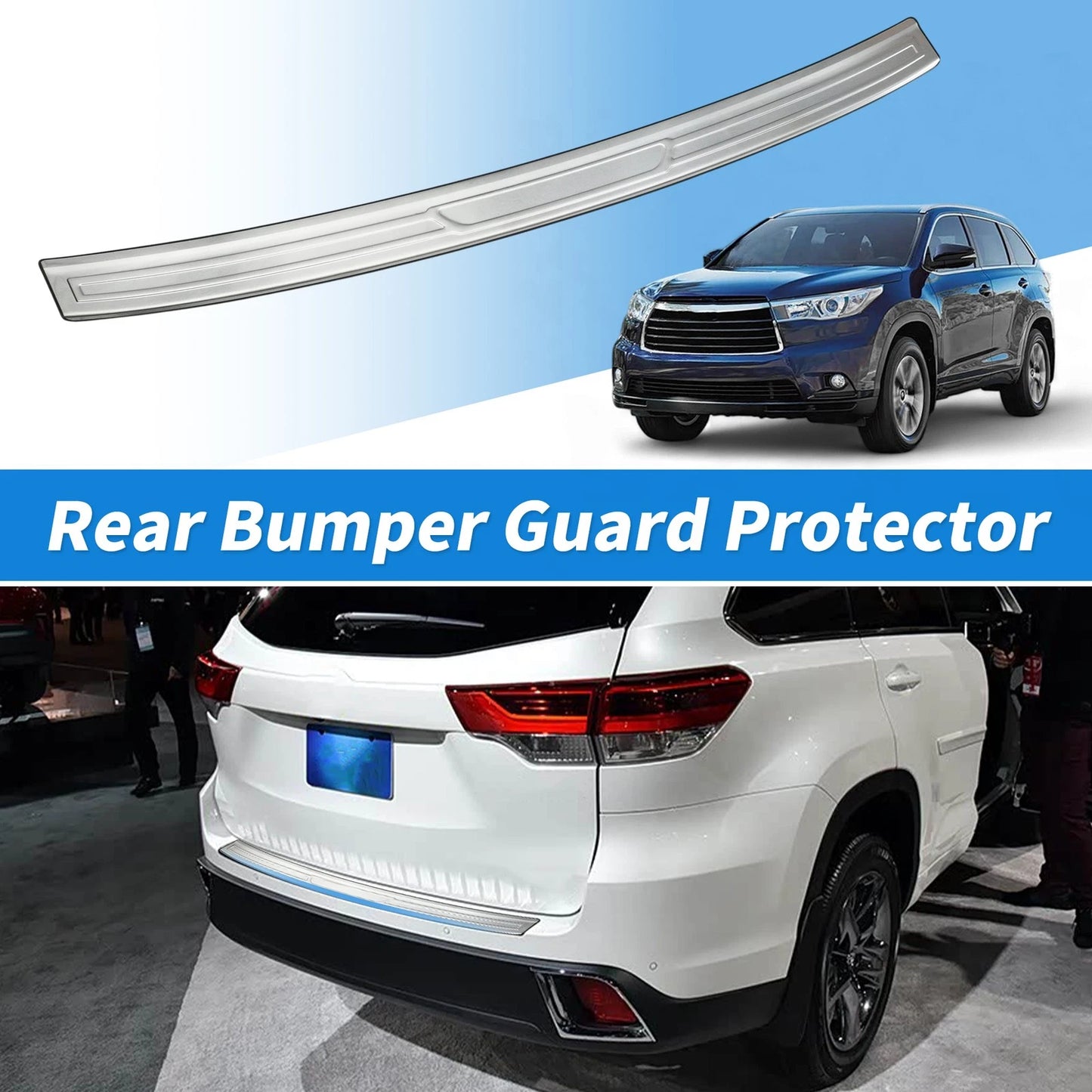 Rear Bumper Guard Protector Door Entry Guard for Toyota Highlander (2015-2019)