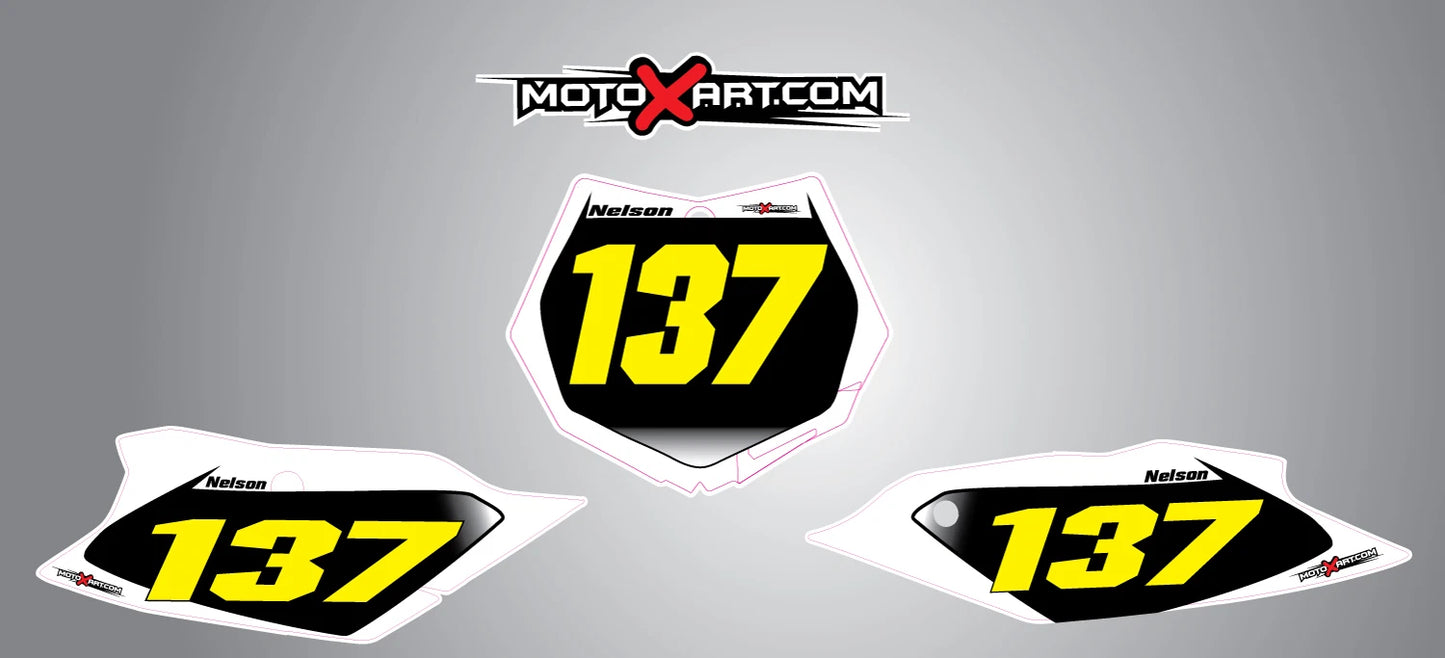Custom Number Plate Stickers SHINE Style for KTM SX SXF (2013-2015)