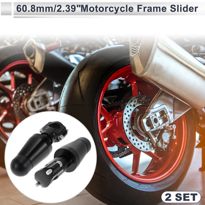 0.87"-1.1" Aluminum Alloy Motorcycle Slider Frame 2 x Black for Model (Year-Year)