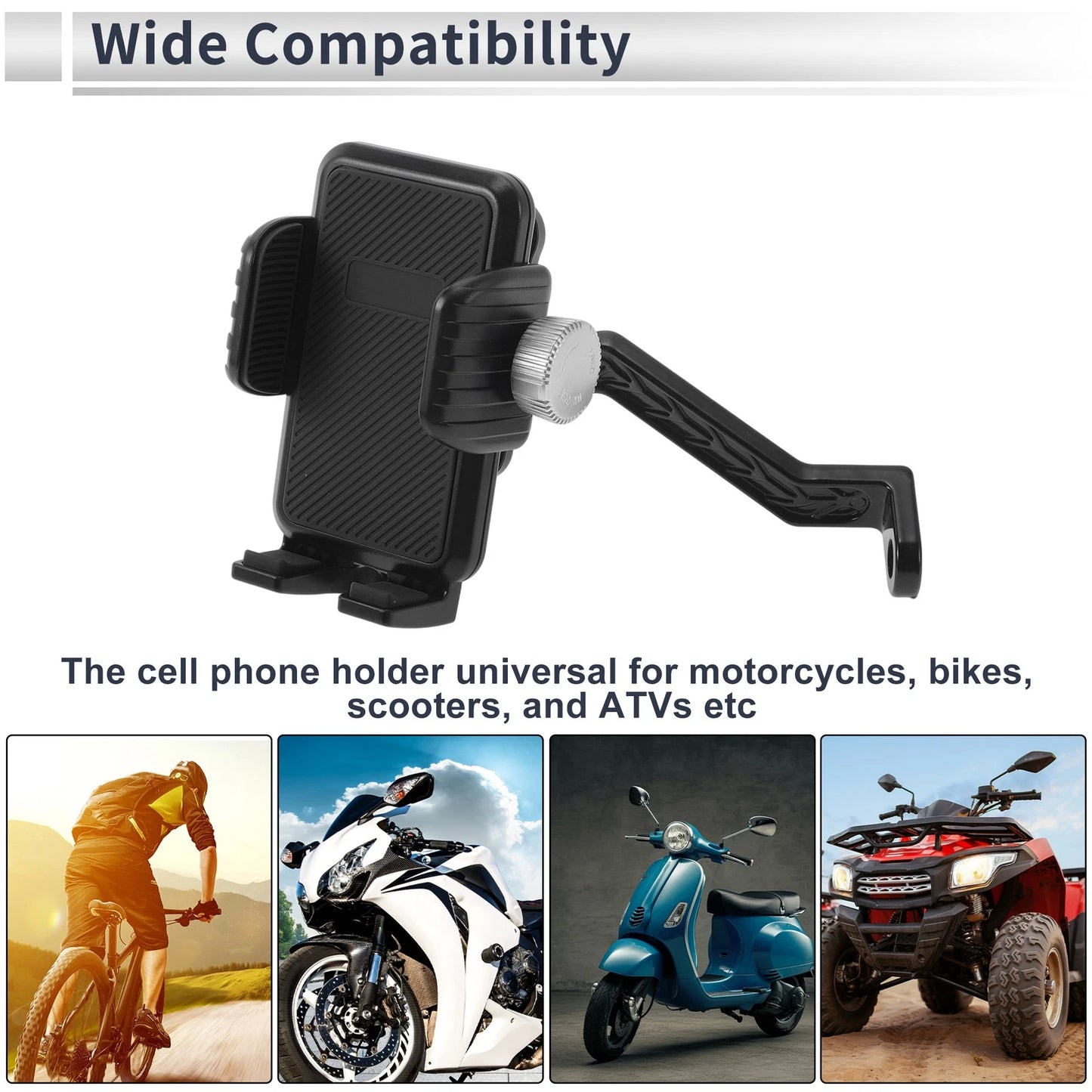 Phone Mount Holder 4.7-7.2 in for Motorcycle PC Silicone
