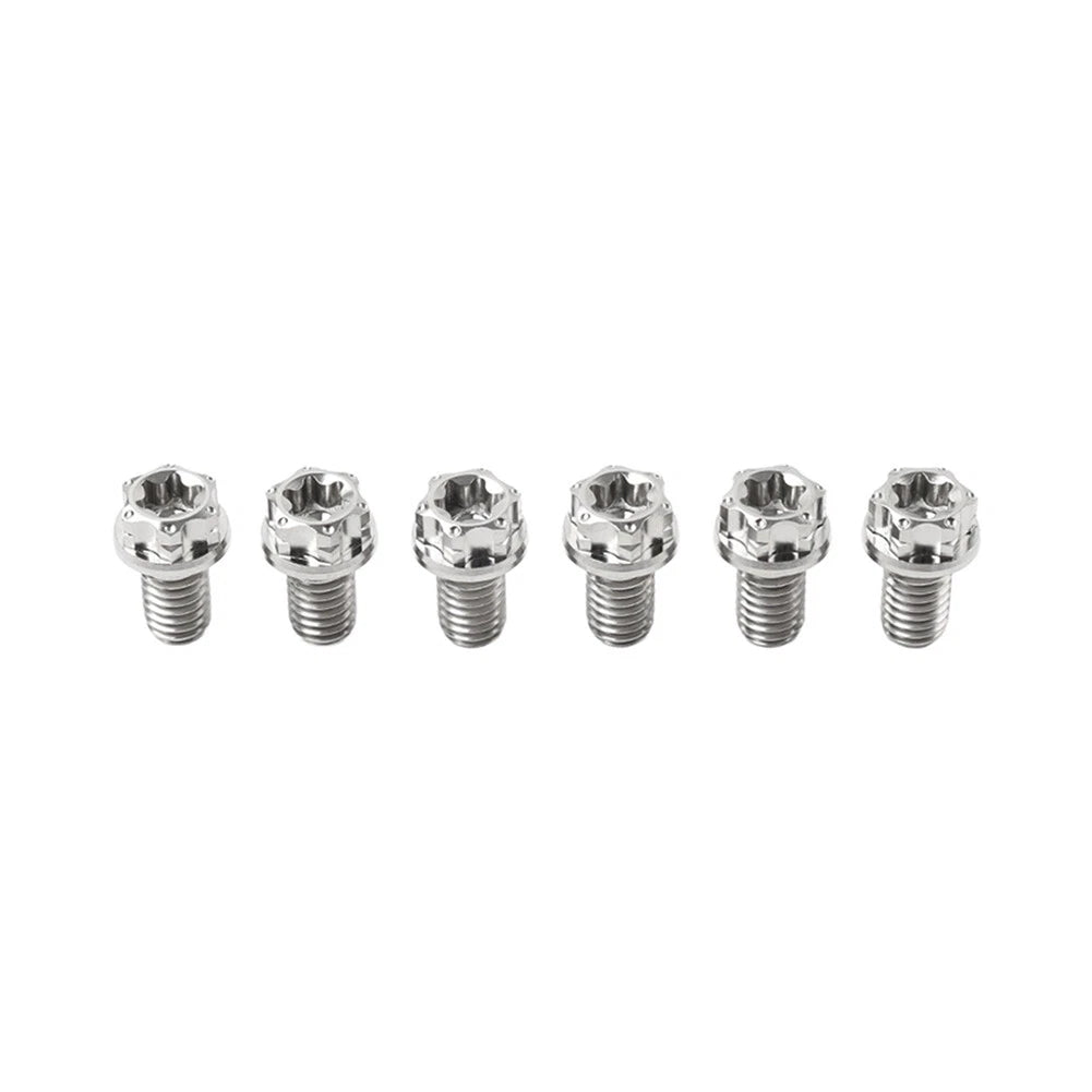 6 x M8x10mm Titanium Torx Head Flange Screws for Motorcycle Bike