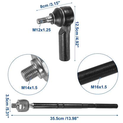 6 Pcs Tie Rods for Ford Escape (2001-2012)