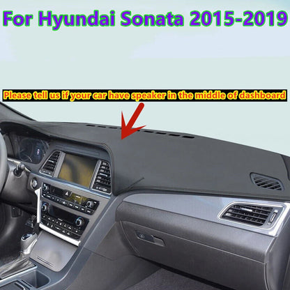 Leather Dashboard Dash Cover Protector Mat Pad for Hyundai Sonata (2015–2019)