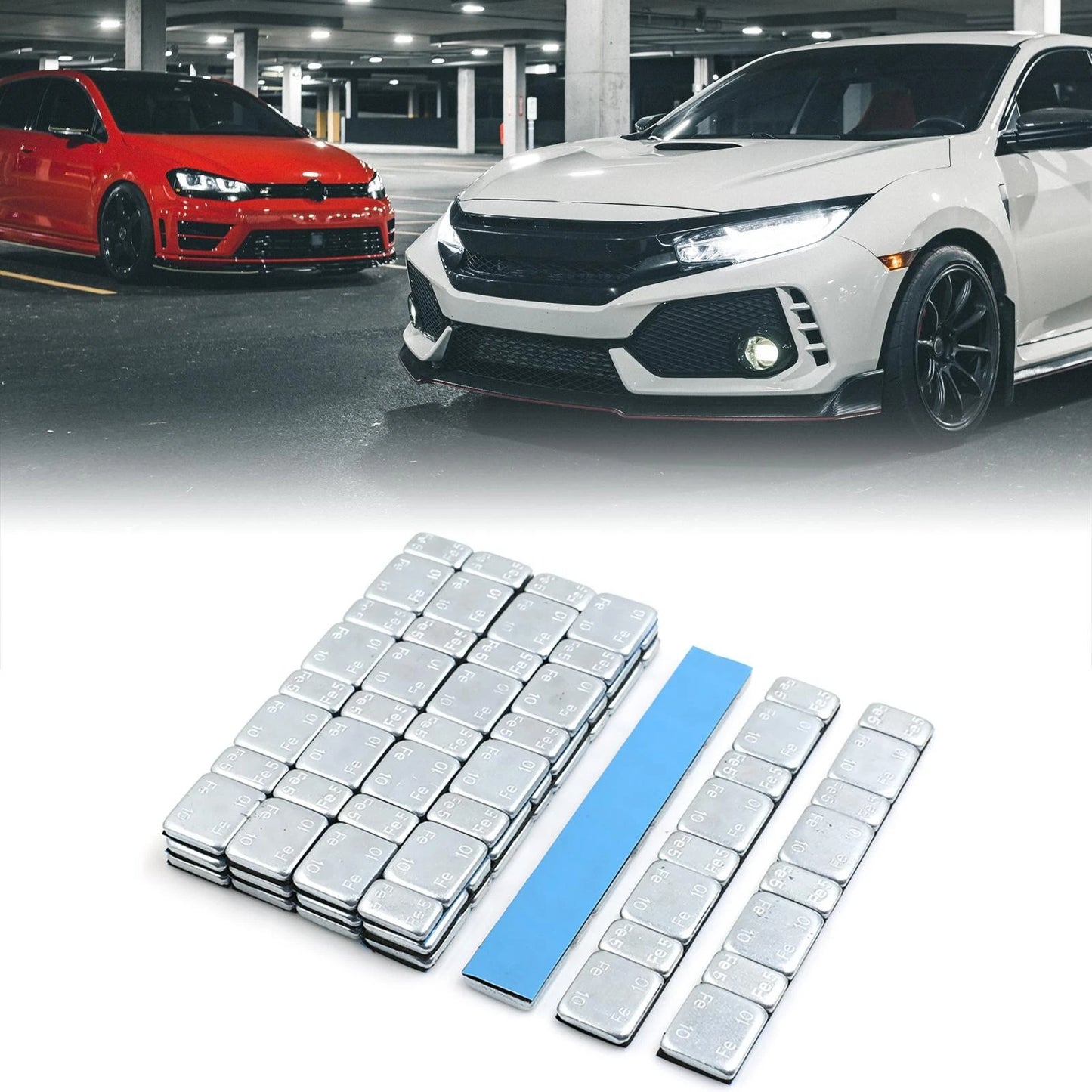 15pcs 2.1oz Wheel Balance Weights Strips Self-Adhesive 124x18mm for Motorcycle