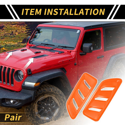 Front Hood Air Outlet Vent Cover Trim for Jeep JL JLU (2018-2024) Orange