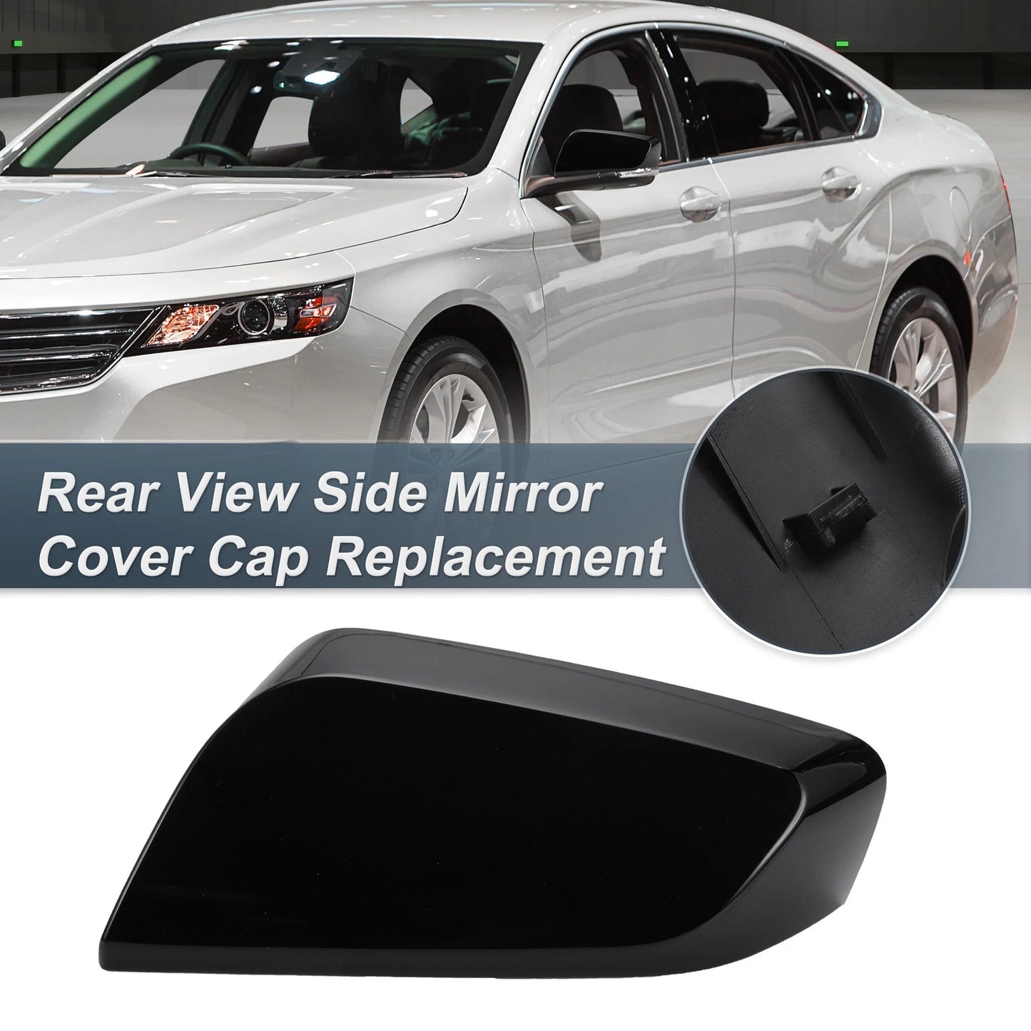 Left Side Rearview Mirror Cover Cap Gloss Black for Chevrolet Impala (2014-2020)
