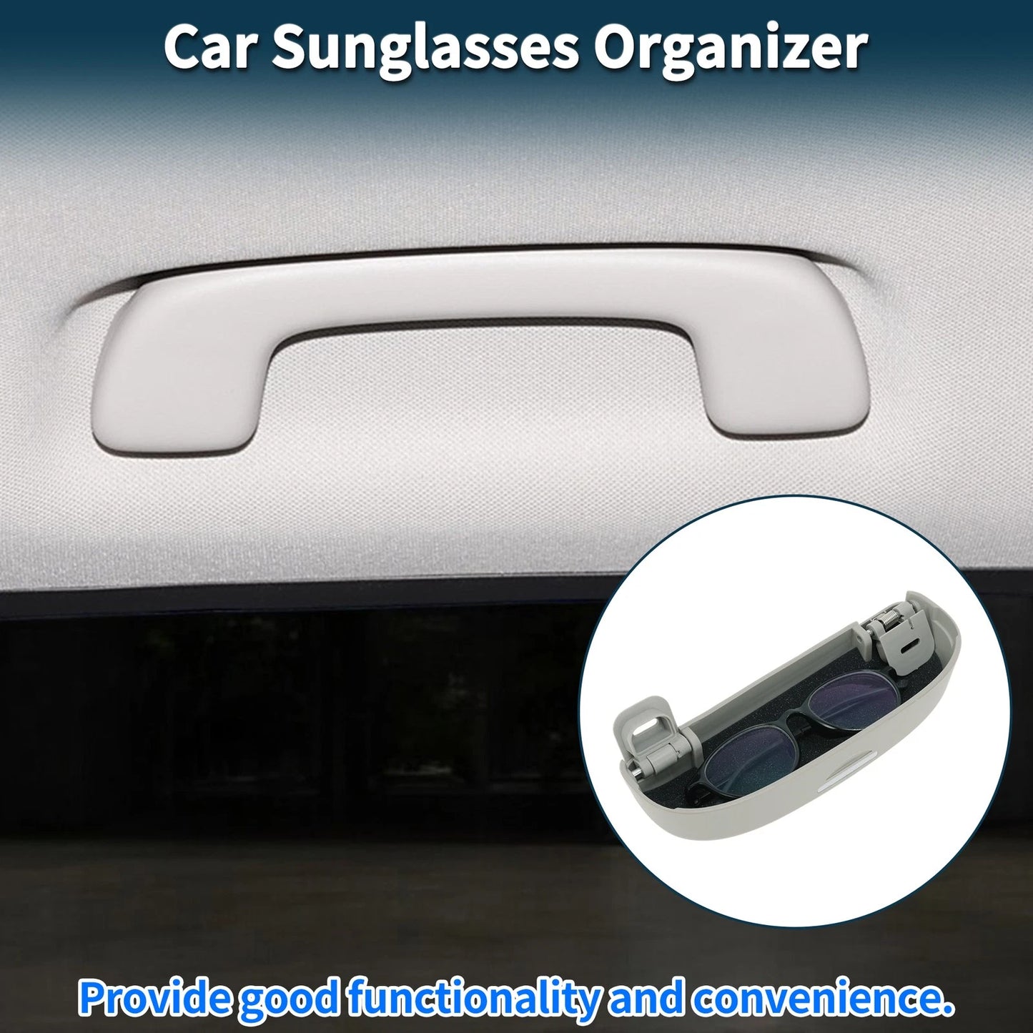 Sunglasses Case for Ford Puma MK2 (2020-2025) Eyeglasses Holder Gray