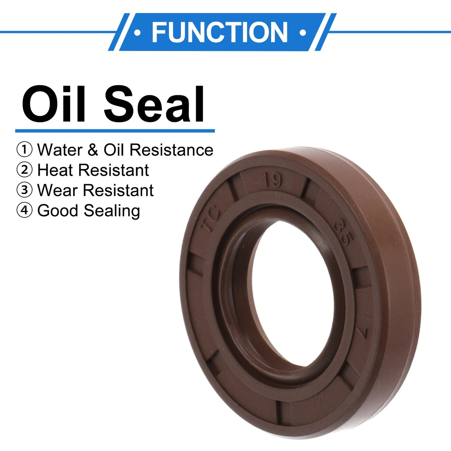 Oil Seal 19x35x7mm Brown 2 x