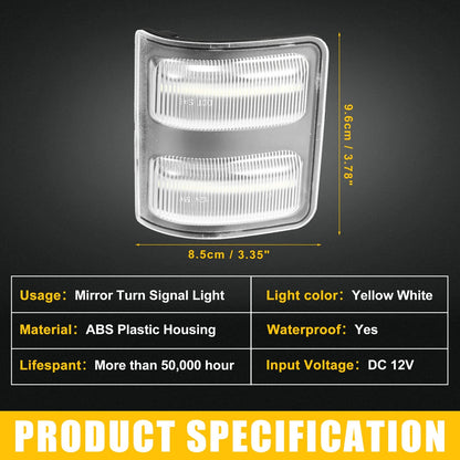 Mirror Turn Signal Light 7C3Z13776 for Ford (2007-2014) - 1 Pair