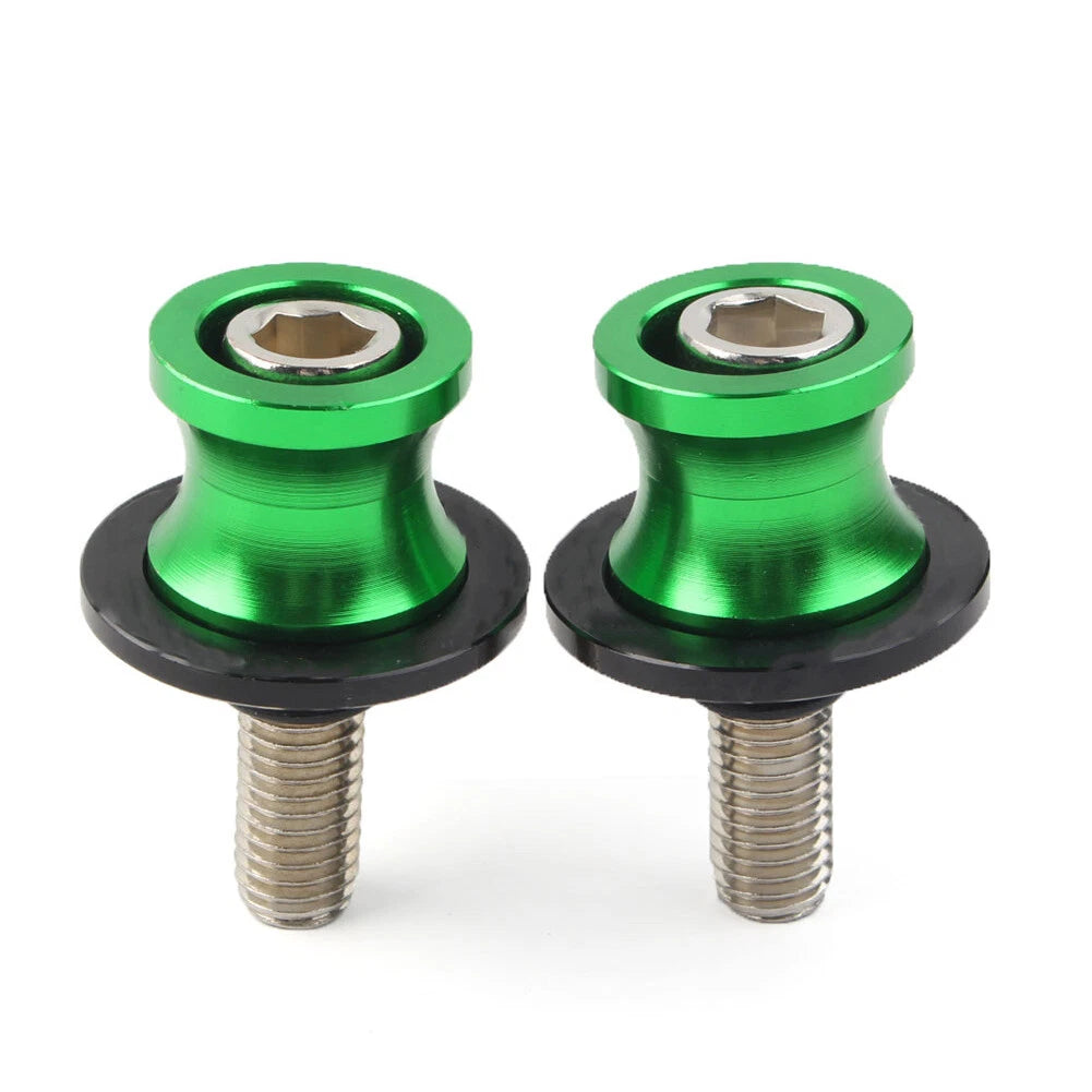 Swingarm Spools 8MM for KAWASAKI ZX6R (2012-2021) - Green CNC Slider Screws