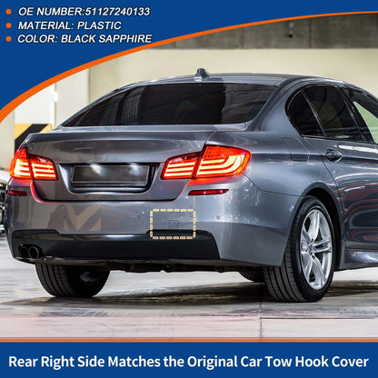 Rear Car Bumper Tow Hook Cover for BMW 5 Series Black Sapphire