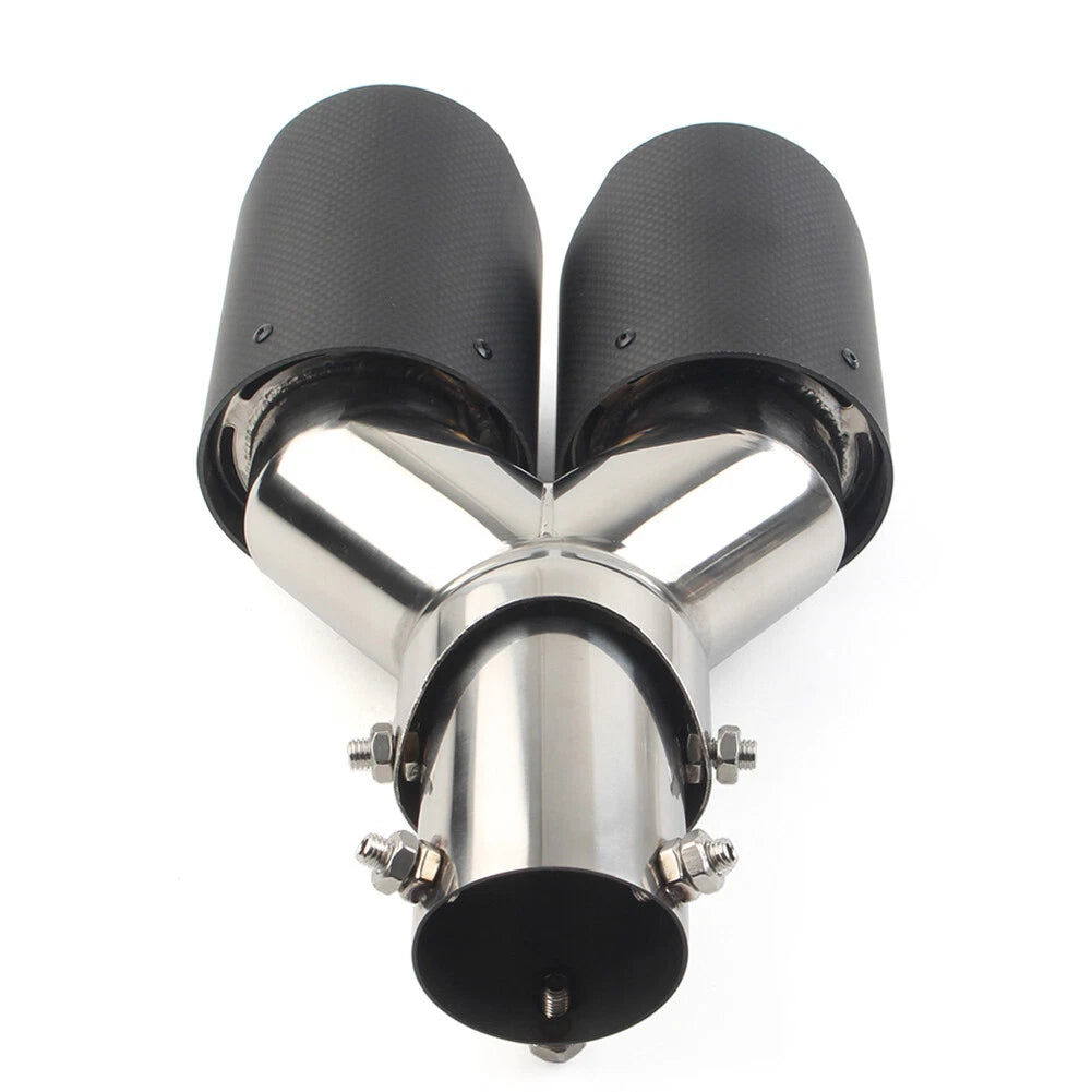 101mm Carbon Fiber Muffler Tip Y Shape for Universal Exit Exhaust Pipe