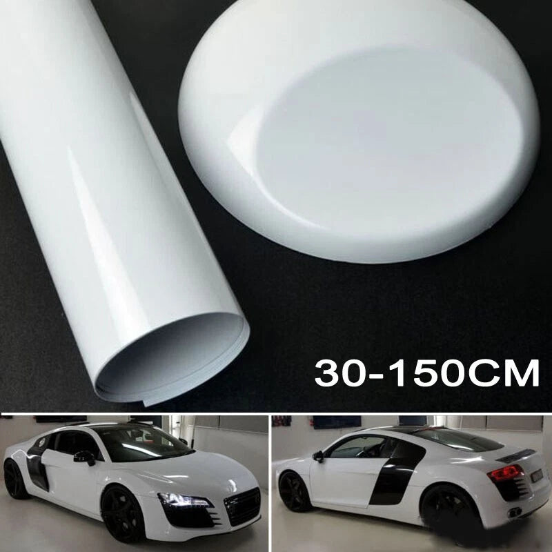 30150CM Car sticker Gloss White Film Decal Air Bubble Waterproof
