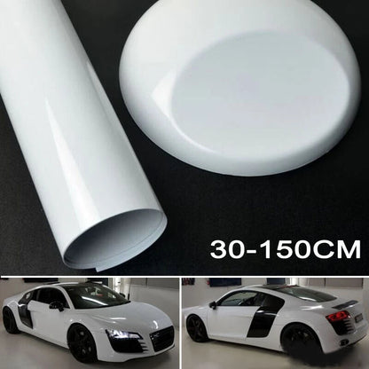 30150CM Car sticker Gloss White Film Decal Air Bubble Waterproof