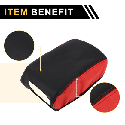 Center Console Lid Armrest Cover for Jeep Wrangler JK (2011-2017) Black Red