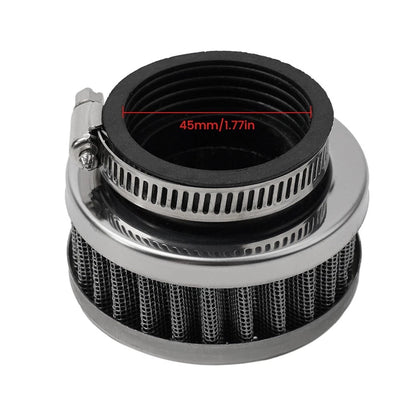 Air Filter Cleaner / 45MM Round Tapered Rubber Silver for Motorcycle