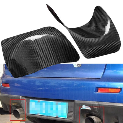 2 x Carbon Fiber Rear Exhaust Pipe Covers for Mitsubishi Lancer X EVO (08-15)