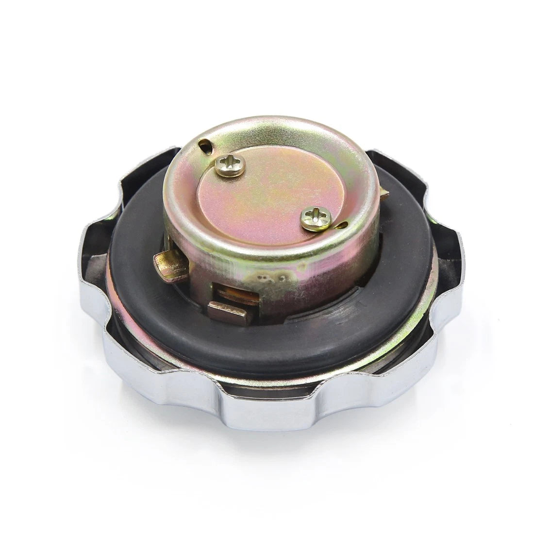 Silver Tone Metal Gas Cap Lock Cover 2 Keys for CG125