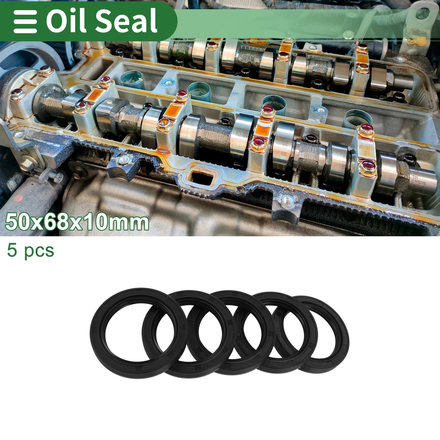 Oil Seal / 50x68x10mm / Rotary Shaft Seal NBR Rubber High Pressure Black