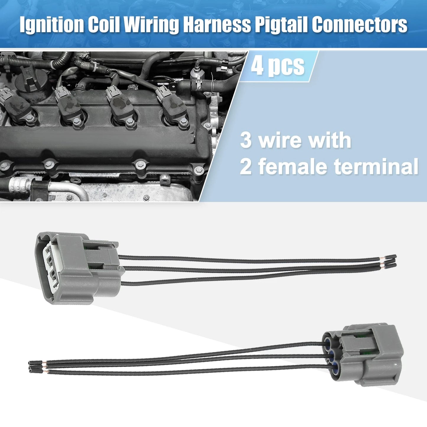 Ignition Coil Connectors Wire Harness for Nissan Sentra (2000-2006) - 4x