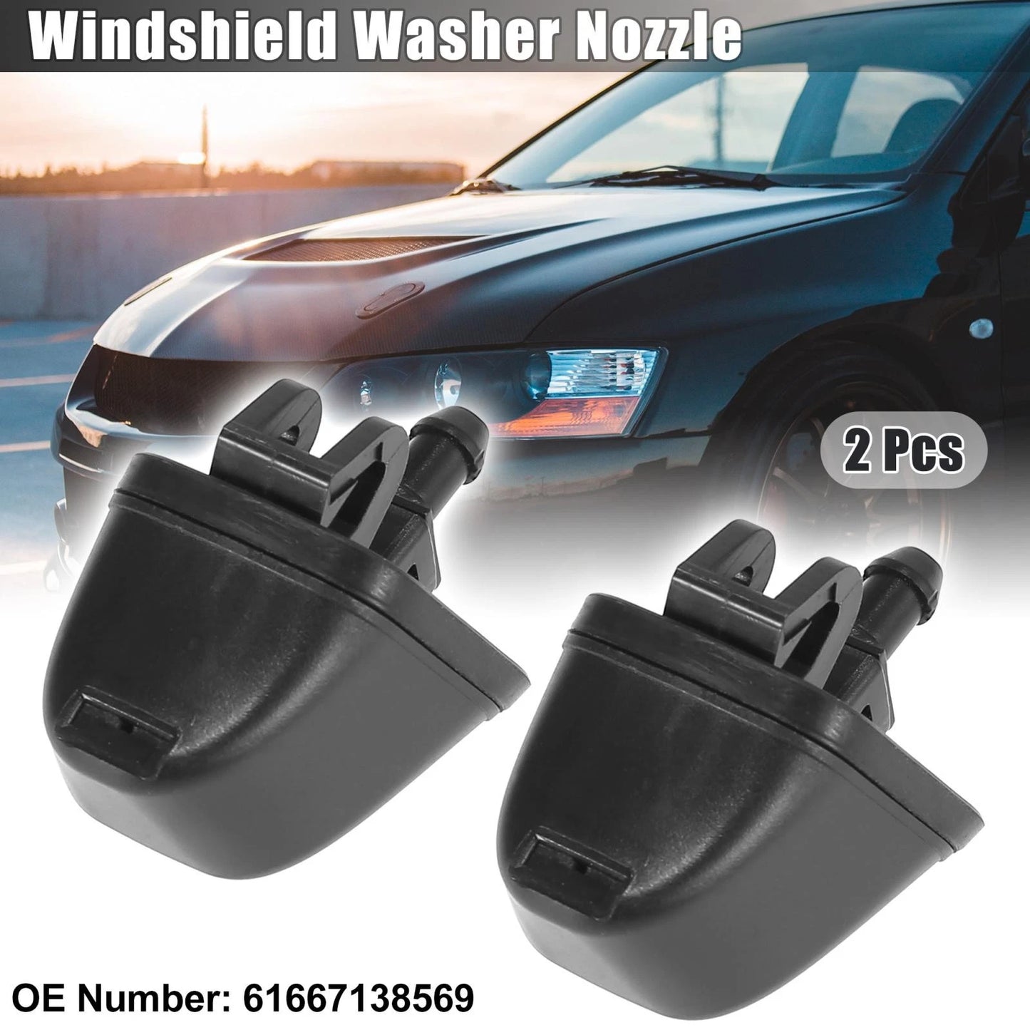 2 x Windshield Washer Nozzles for BMW E90 E91 (2006-2012)