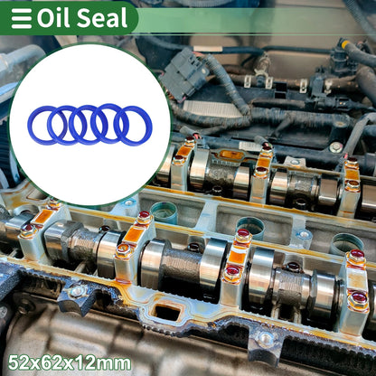 Oil Seal 52x62x12mm TPU Seal Ring Rotary Shaft High Pressure Blue 5 Pcs