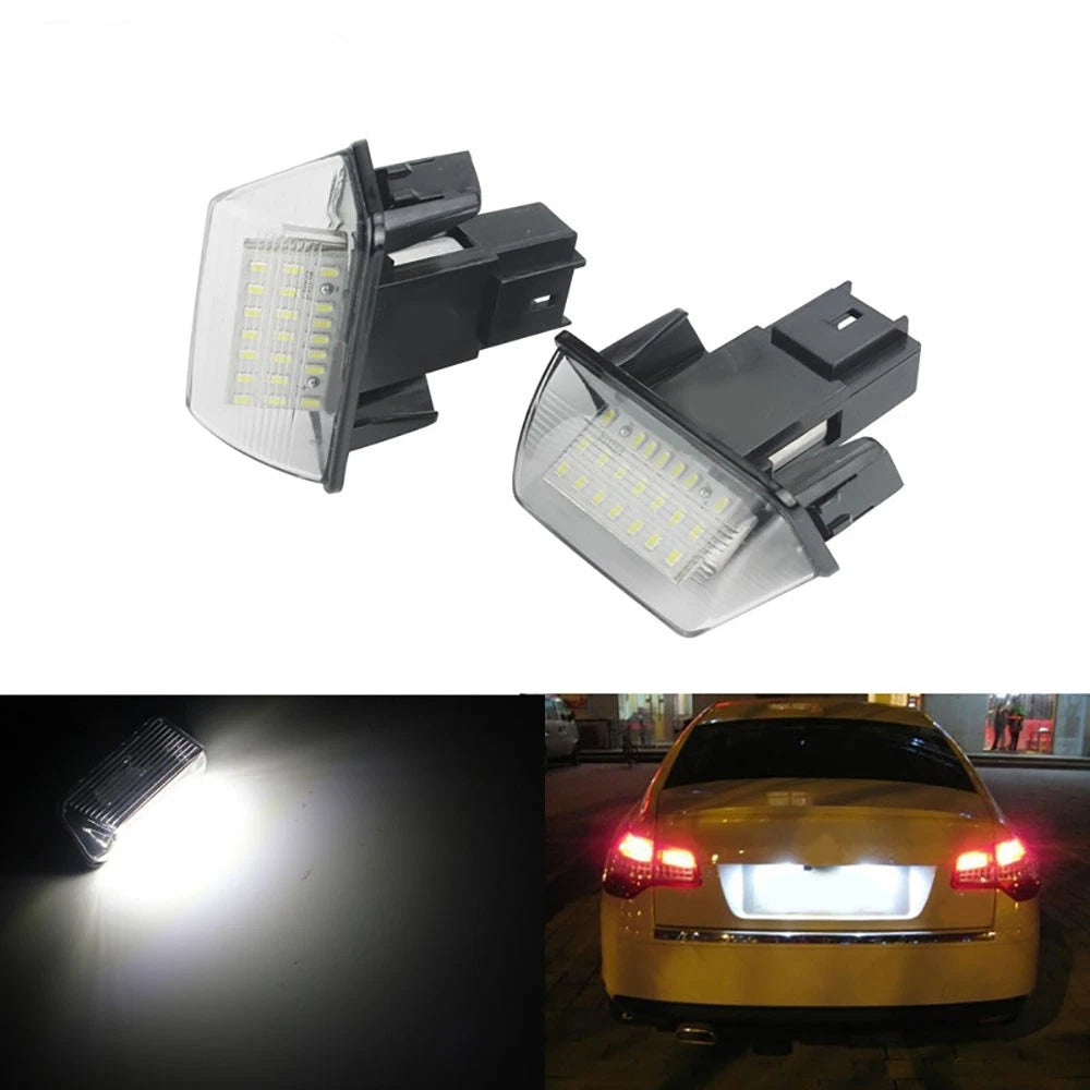 LED License Plate Lamps for Peugeot 206 207 306 307 Citroen C3 C4 C5 (2000-2010)