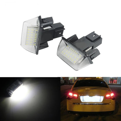 LED License Plate Lamps for Peugeot 206 207 306 307 Citroen C3 C4 C5 (2000-2010)