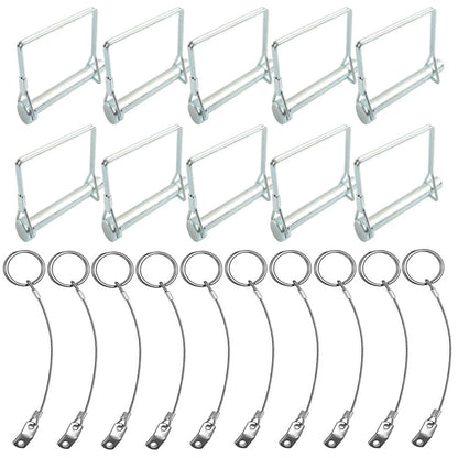 10x Square Trailer Pin & Anti-Lost Rope Safety Coupler Locking Pin Kit