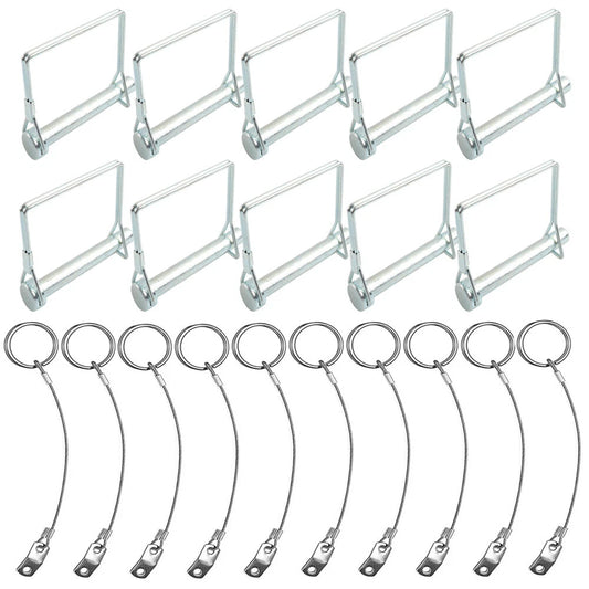 10x Square Trailer Pin & Anti-Lost Rope Safety Coupler Locking Pin Kit