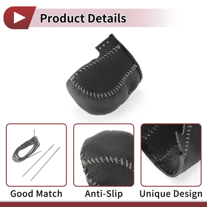 Set Gear Shift Knob Cover for Acura TL (2009 - 2014) Pebbled Black Grey