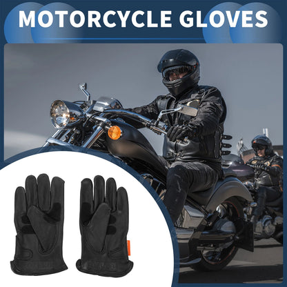 1 Pair Motorcycle Gloves Sheep Leather Cycling Riding Gloves XL Black