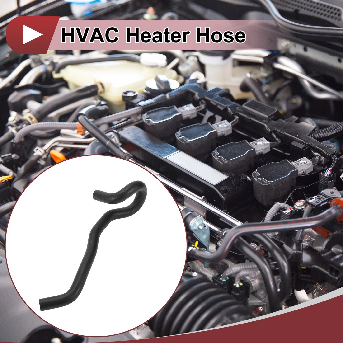 Heater Hose for Honda Accord 2.3L (1998-2002) Rubber Black 1 x