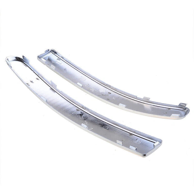2 x Chrome Front Bumper Upper Grill Moulding Trim Cover for Fiat 500 (2007-2015)